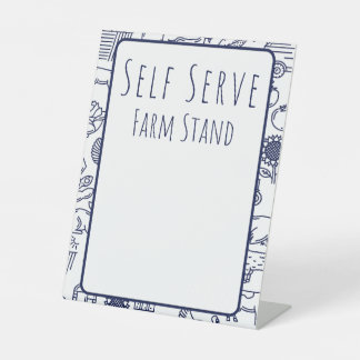 Self Serve Farmstand Producten Onderteken Sjabloon Reclamebord Met Voetstuk