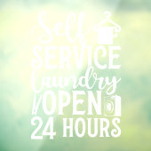 Self Service Laundry Open 24 Hours Raamsticker (Vel 3)