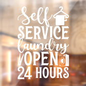 Self Service Laundry Open 24 Hours Raamsticker (Vel 2)