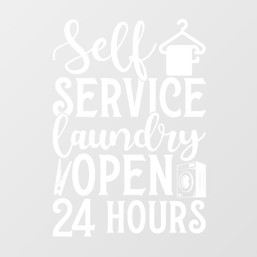 Self Service Laundry Open 24 Hours Raamsticker (Vel)