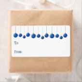 Self-Stick Gift Label: Blue-kerstballen Etiket (Insitu)