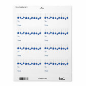 Self-Stick Gift Label: Blue-kerstballen Etiket (Full Sheet)