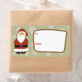 Self-Stick Gift Label: Santa en Snowflakes Etiket (Insitu)