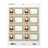 Self-Stick Gift Label: Santa en Snowflakes Etiket (Full Sheet)
