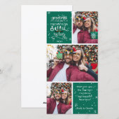 SelfFie Groeten in Wit, Veranderlijke Groene Kleur Feestdagenkaart (Voorkant / Achterkant)