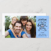 SelfFie Groeten, Sneeuw op Changeable Blue Feestdagenkaart (Voorkant / Achterkant)