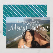 Selfie a Merry kerstfoto Card: Horizontaal Feestdagenkaart (Voorkant / Achterkant)