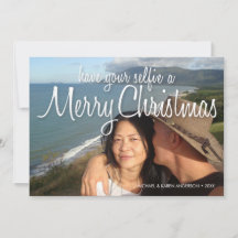 Selfie a Merry kerstfoto Card: Horizontaal