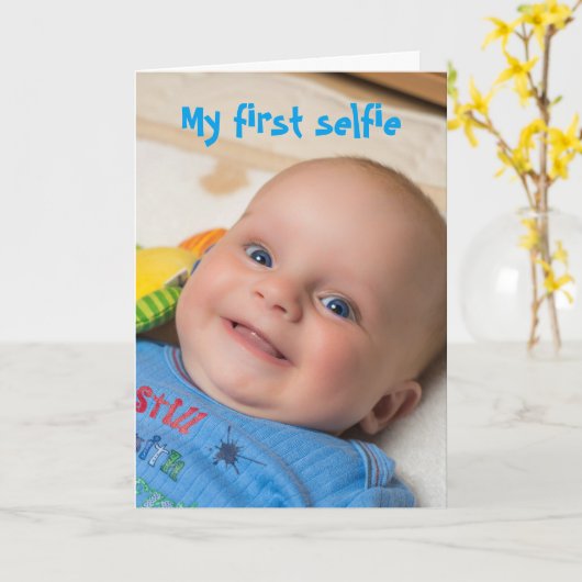 Selfie Baby Boy kaart (Gele Bloem)