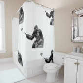 selfie-badbadkamerdouche douchegordijn (In situ)