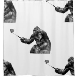 selfie-badbadkamerdouche douchegordijn