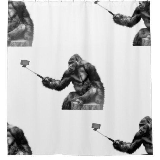 selfie-badbadkamerdouche douchegordijn (Voorkant)