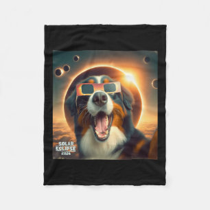 Selfie Berner Berghond Mannen Zonsverduistering Fleece Deken