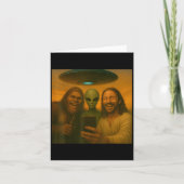 Selfie Bigfoot Jesus Alien - Cryptid Funny Sasquas Kaart (Voorkant)