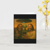Selfie Bigfoot Jesus Alien - Cryptid Funny Sasquas Kaart (Gele Bloem)