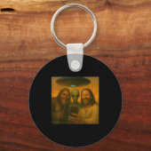 Selfie Bigfoot Jesus Alien - Cryptid Funny Sasquas Sleutelhanger (Voorkant)