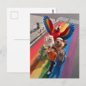 Selfie Boy Regenboog Kruising Briefkaart (Voorkant / Achterkant)