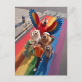 Selfie Boy Regenboog Kruising Briefkaart (Voorkant)