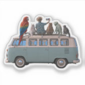 Selfie Boy Road Trip Busje Sticker (Voorkant)