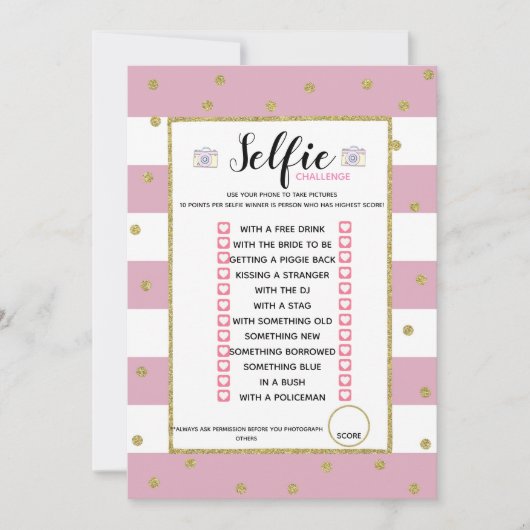 Selfie Challenge spel Kaart (Voorkant)