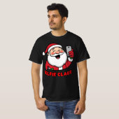 Selfie Claus – Modern Christmas Santa Design T-shirt (Voorkant volledig)