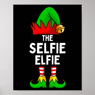 Selfie Elfie Elf Bijpassende Familie Kerstmis Poster