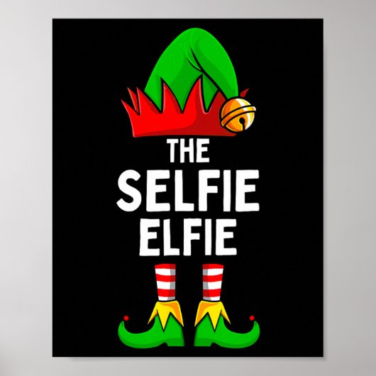 Selfie Elfie Elf Bijpassende Familie Kerstmis Poster (Voorkant)