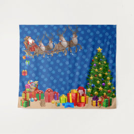 Selfie Foto Kerstmis Gift Drop Wandkleed