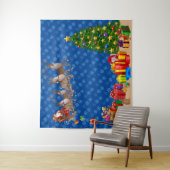 Selfie Foto Kerstmis Gift Drop Wandkleed (In situ)