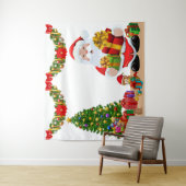 Selfie Foto Kerstmis Santa Tree Kinder Party Wandkleed (In situ)