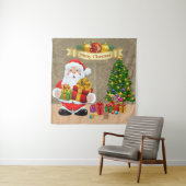 Selfie Foto Kerstmis Santa Tree Kinder Wandkleed (In situ)