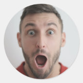 Selfie-foto upload | Jouw gezicht leuke feest Ronde Sticker (Voorkant)