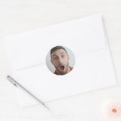 Selfie-foto upload | Jouw gezicht leuke feest Ronde Sticker (Envelop)