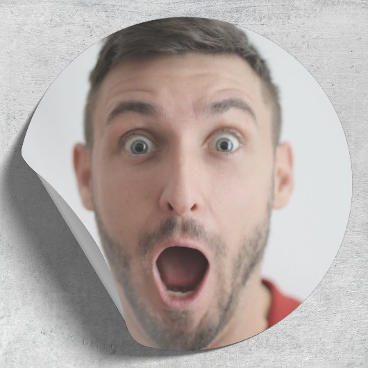 Selfie-foto upload | Jouw gezicht leuke feest Ronde Sticker