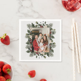 Selfie foto uploaden   Uw familie Leuk Feest Servet