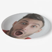 Selfie-fotouploaden | Jouw Face Fun Party Papieren Bordje (Gekanteld)