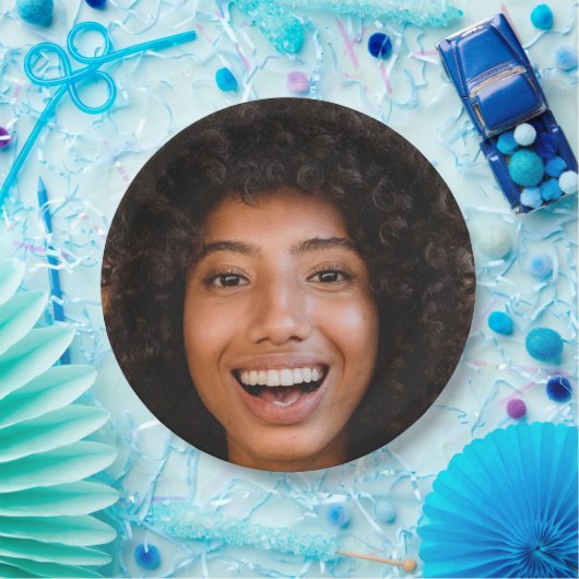 Selfie-fotouploaden | Jouw Face Fun Party Papieren Bordje (Feest)