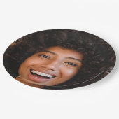 Selfie-fotouploaden | Jouw Face Fun Party Papieren Bordje (Gekanteld)