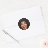 Selfie-fotouploaden | Jouw Face Fun Party Ronde Sticker (Envelop)