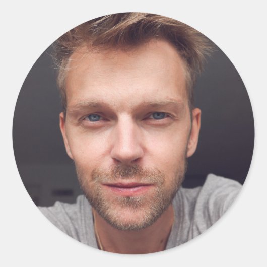 Selfie-fotouploaden | Jouw Face Fun Party Ronde Sticker (Voorkant)