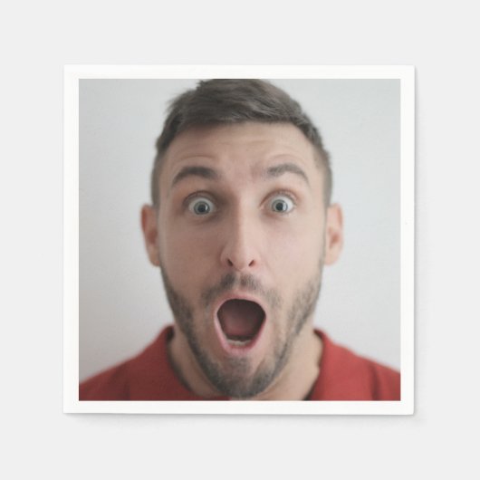 Selfie-fotouploaden | Jouw Face Fun Party Servet (Voorkant)