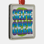 Selfie Geek v3 Metalen Ornament (Rechts)