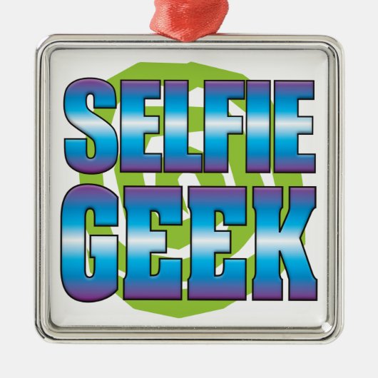 Selfie Geek v3 Metalen Ornament (Voorkant)