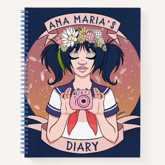 Selfie Girl Personal Diary Notitieboek (Voorkant)