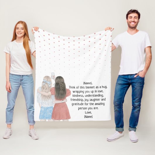 Selfie Girls Best Friends Custom Letter Note Fleece Deken (In situ)