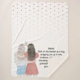 Selfie Girls Best Friends Custom Letter Note Sherpa Deken
