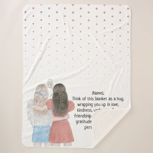 Selfie Girls Best Friends Custom Letter Note Sherpa Deken (Voorkant)