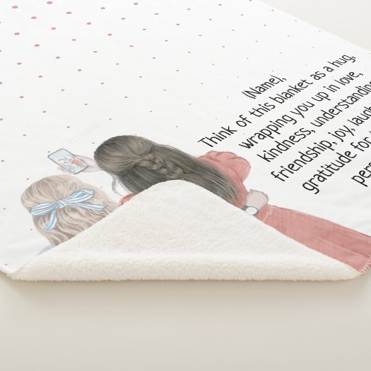 Selfie Girls Best Friends Custom Letter Note Sherpa Deken (3/4)