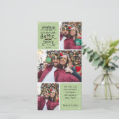 sELFie Groeten, Sneeuw op Groen, 3 foto's Feestdagenkaart (Staand voorkant)