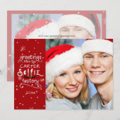SELFie Groeten, Veranderbare Rode, Bevroren Overla Feestdagenkaart (Voorkant / Achterkant)